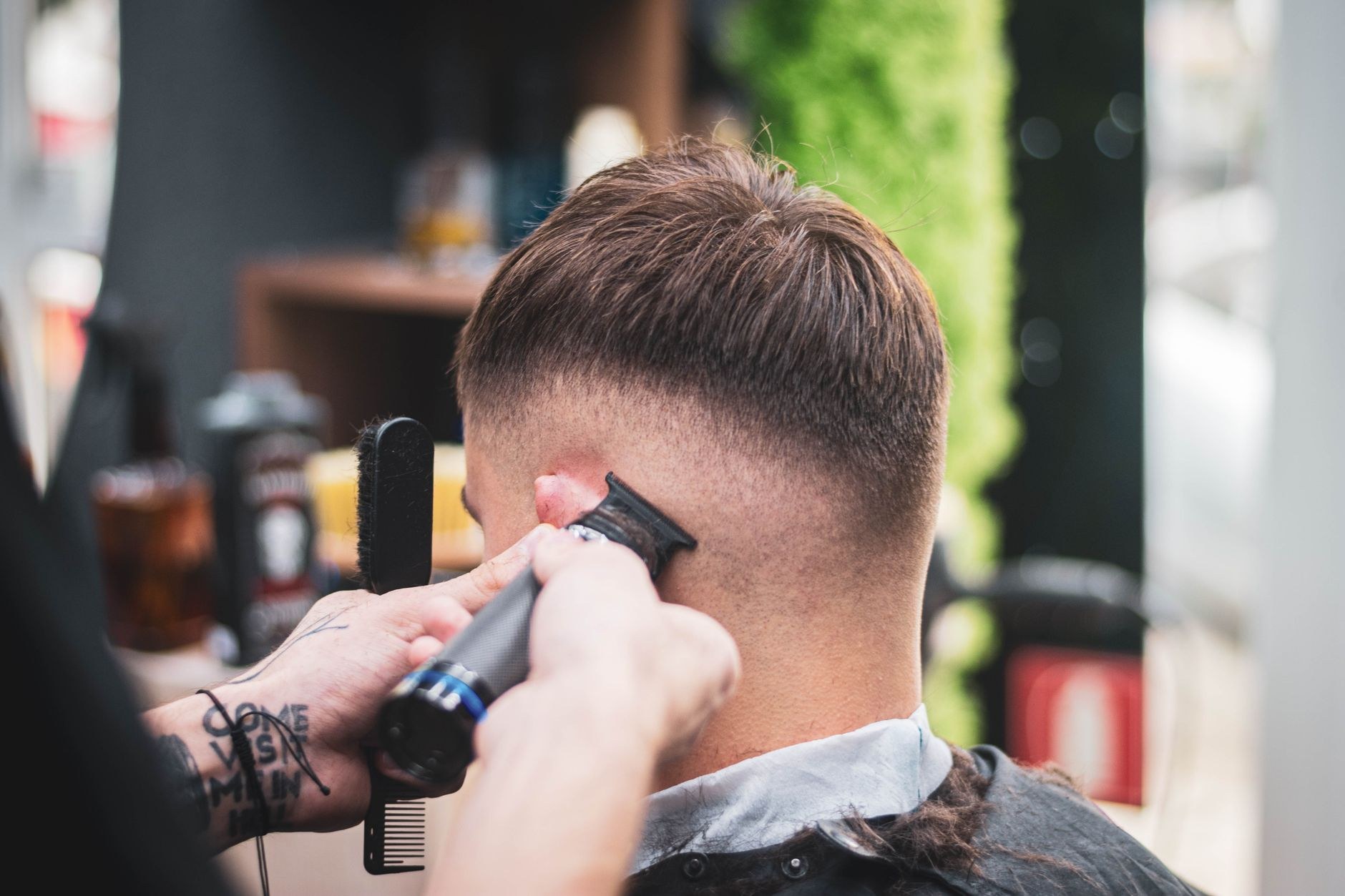 A clean skin fade in progress (sample image, replace with a real photo)
